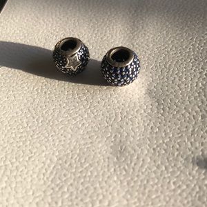 2 Pandora blue beads